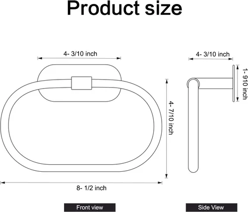 Vista 5 de HouseAid Toallero autoadhesivo para baño, soporte para toallas de mano adhesivo de acero inoxidable, sin perforaciones, moderno colgador de toallas