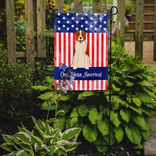 Vista 2 de Caroline's Treasures BB3044GF - Bandera patriótica de Estados Unidos para jardín de perro de Asia Central, bandera decorativa para patio exterior