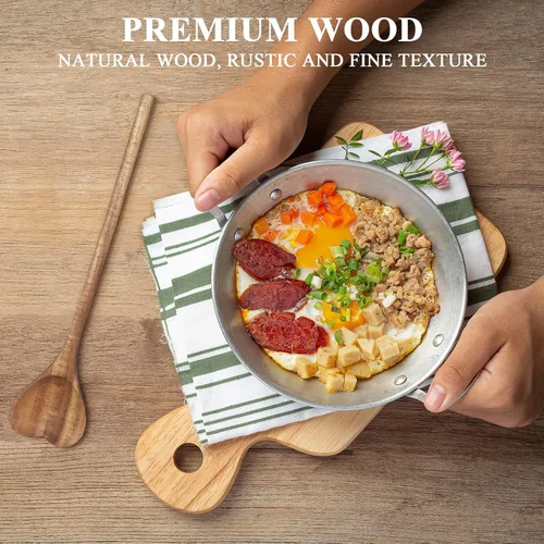 Vista 6 de UPKOCH Cuchara de madera en forma de corazón, cuchara de amor de mango largo para aperitivo, servir, mezclar, utensilio de cocina para embutidos