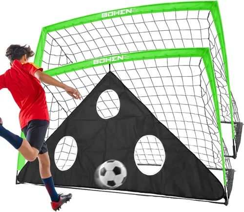 Vista 13 de BOHEN 6x4 FT Kids Soccer Goals with Carry Bag, Portable Folding Soccer Net for Backyard Training, Indoor/Outdoor Use for Youth and Adult
