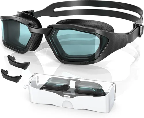 Vista 6 de Greatever Sleek Swim Goggles Unisex-Adult, UV400 Protection Swimming Goggles, HD Wide View Goggles, Anti Fog No Leakage