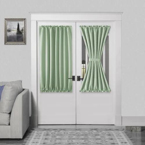 Vista 153 de DWCN Cortinas para Puertas Francesas – Cortinas opacas térmicas con bolsillo para barra para puertas con ventana de cristal, puertas de cocina