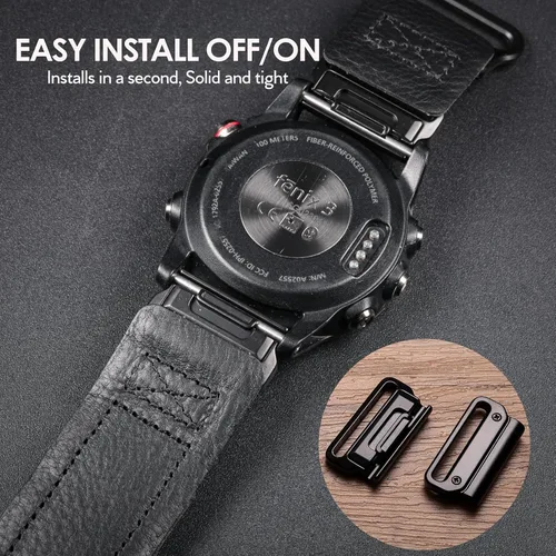 Vista 5 de Compatible con la Correa de Reloj Garmin, Correa Deportiva de Nylon Super Resistente con Diseño de Bucle Tejido, Banda de Reemplazo Dura
