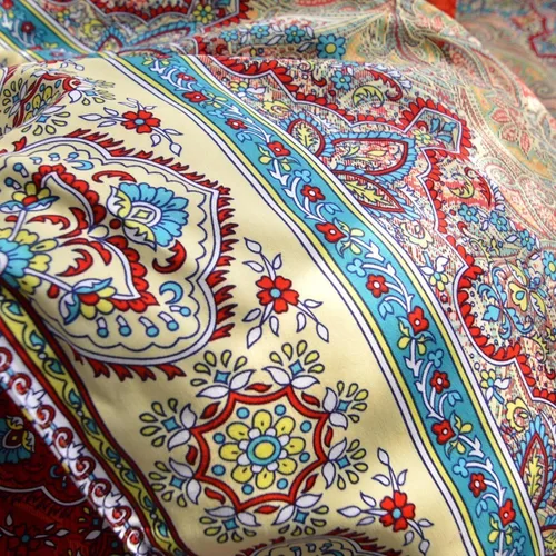 Vista 3 de LELVA Juego de ropa de cama bohemia de algodón con fundas de almohada, tamaño individual, 5 piezas