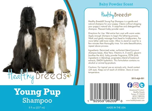 Vista 2 de Healthy Breeds Afghan Hound Young Pup Champú 8 oz