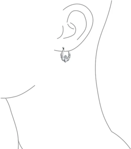 Vista 3 de BFF Love - Pendientes de aro para mujer (plata de ley 925, 1 pulgada), diseño celta irlandesa
