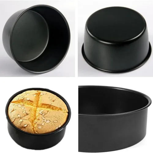 Vista 5 de Juego de 2 moldes para pasteles de 5 pulgadas, diseño sin costuras de aluminio antiadherente a prueba de fugas Seamless one-piece prevents;premium