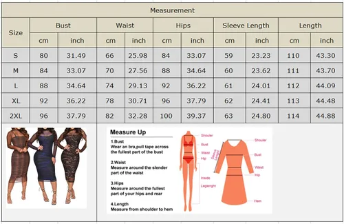 Vista 5 de 5Z6Y Women Sexy Two Piece Long Sleeve Printed Sheer Mesh Midi Dress See Through Bodycon Clubwear Night Dress