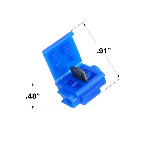 Vista 3 de 3M Scotchlok Electrical IDC 804-POUCH, Azul, 18-16 AWG (sólido/trenzado), 14 AWG (trenzado), 25 por bolsa, Conector de desplazamiento de aislamiento