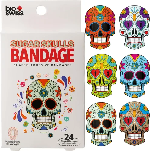 Vista 15 de BioSwiss Vendajes, juego de vendajes autoadhesivos en forma de alienígena de Halloween, sin látex, cuidado de heridas estériles, 24