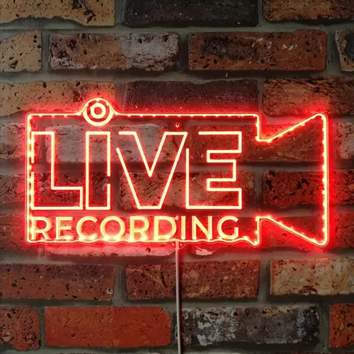 Vista 6 de ADVPRO Grabación en vivo en el aire RGB Dynamic Glam LED Sign - Forma de corte a borde - Decoración de pared inteligente 3D - Iluminación dinámica