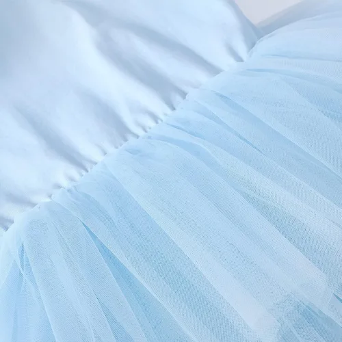 Vista 3 de Vestidos tutú de baile para niñas, con mangas con volantes, entrepierna a presión, leotardos de ballet