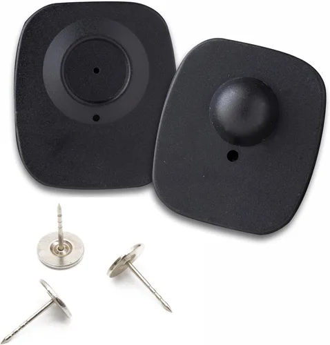 Vista 2 de Mini etiquetas de seguridad RF 8.2MHz con pin - 250 unidades - Seguridad de punto de control compatible para prevención de robos - para ropa
