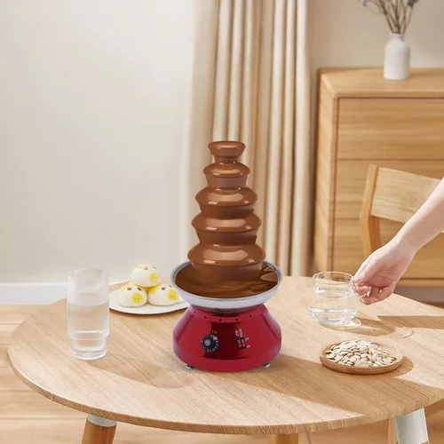 Vista 9 de Fuentes de chocolate, máquina de fuente para derretir chocolate, capacidad de 7 libras, fuente eléctrica de fondue de chocolate, máquina de fuente