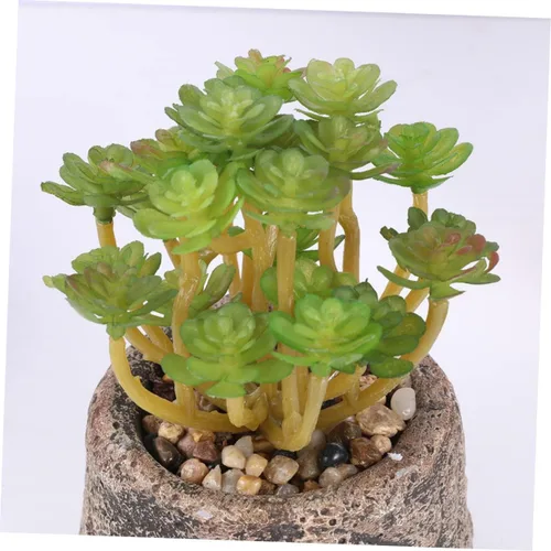 Vista 3 de 1 juego de plantas de imitación delicado diseño de simulación para oficina en casa y decoración de centros comerciales, piedra loto pequeño lirio