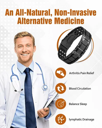Vista 6 de Jecanori Pulseras magnéticas de cobre para hombres, pulsera magnética ultra fuerte, regalos de joyería con herramienta