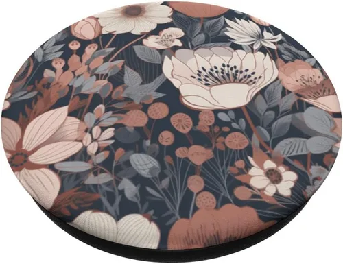 Vista 2 de PopSockets con estampado floral minimalista de flores silvestres estilo bohemio para mujer
