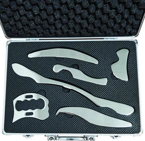 Vista 12 de AnTixei - Rascador muscular de acero inoxidable Gua Sha, juego de herramientas de masaje (7 piezas) - Juego de herramientas IASTM, gran herramienta