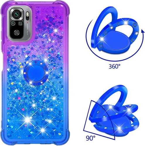 Vista 3 de Funda para Redmi Note 10 4G, funda para Redmi Note 10S, brillante efecto arenas movedizas, carcasa protectora de TPU con cuatro esquinas para Redmi