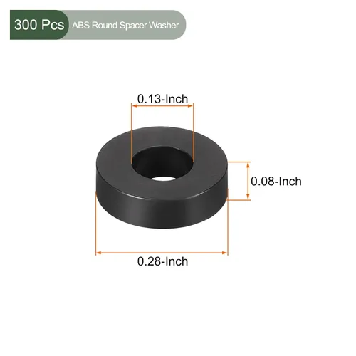 Vista 2 de YOKIVE 300 Pcs Black Round Spacer, Not Threaded Washers with High Insulation Effect, Keep Height Consistent, Great for M3 Screws (ABS, 3.2mmx7mmx2mm)