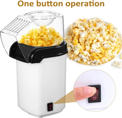 Vista 4 de BESPORTBLE Máquina eléctrica de palomitas de maíz de aire caliente para fiesta en casa, máquina de palomitas de maíz saludable con taza medidora
