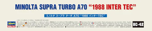 Vista 10 de Hasegawa 1/24 Minolta Supra Turbo A70 1988 InterTEC