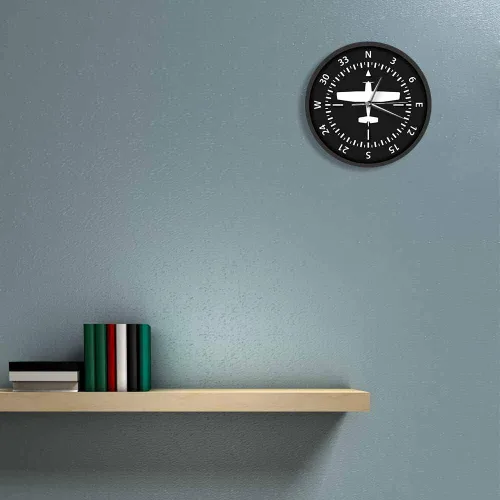 Vista 7 de Geek Alerts Aviación avión brújula vueltas pilotos reloj de pared a pilas instrumento de vuelo decorativo para el hogar reloj temático de avión
