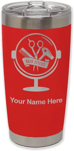 Vista 27 de LaserGram Taza de 20 onzas con aislamiento al vacío, para estilista de cabello, con grabado personalizado incluido (negro) Engraved Gift for Hair