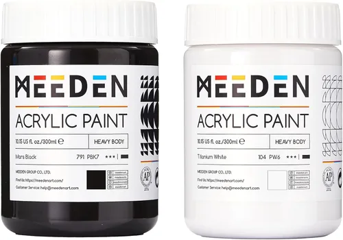 Vista 25 de MEEDEN Juego de pintura acrílica: 1L/33.8 oz x 12 colores pinturas acrílicas grandes a granel - Pinturas artísticas brillantes de cuerpo pesado