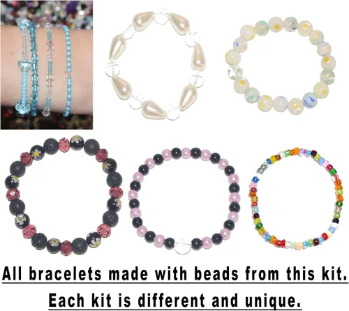Vista 2 de Cuentas de ojo de gato, perlas, cristal, vidrio, acrílico, 3/4 libras sueltas surtidas mixtas kit de joyería, proyectos de manualidades