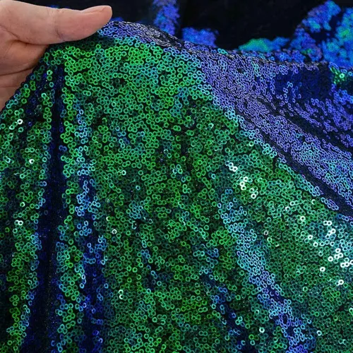 Vista 13 de DUOBAO Tela de lentejuelas de The Yard Tela brillante Tela azul para coser Material de secuencia Tela de Sirenita Tela de lentejuelas Tela
