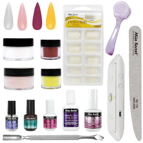 Vista 11 de Mia Secret Kit de uñas en polvo de inmersión de 14 piezas, blanco, verde claro, amarillo neón