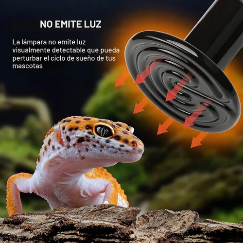 Vista 5 de HealSmart - Lámpara de calor para reptiles de 100 W, paquete de 2 unidades, emisor de calor de cerámica, sin emisión de luz, bombillas de calor