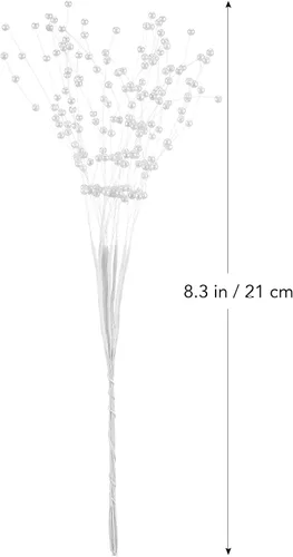 Vista 6 de IMIKEYA Ramos de tallos de perlas: 100 palitos de perlas de cuerda, guirnalda de perlas de 0.157 in, cadena de perlas florales con cuentas