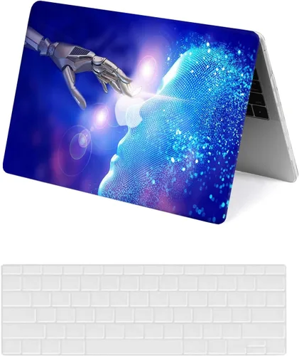 Vista 8 de Funda protectora para MacBook Air 2024 2023 de 15 pulgadas M2 M3 Retina/Touch ID A2941 A3114, carcasa rígida de plástico negro para laptop y León 801