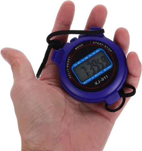Vista 4 de Cronómetro digital silencioso con temporizador deportivo con pantalla grande, diseño compacto y ligero para natación, correr, fitness, operación