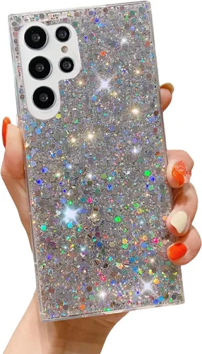 Vista 10 de YTanazing Funda para Samsung Galaxy S24 FE con purpurina, bonita funda con diamantes brillantes para mujeres y niñas, fundas de goma delgada a