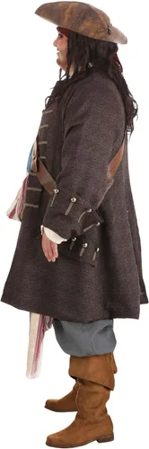 Vista 5 de Disfraz auténtico de Captain Jack Sparrow para hombre de talla grande