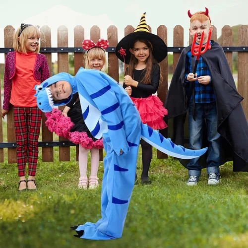 Vista 5 de LIZHOUMIL Disfraz de dinosaurio para niños, perfecto para fiestas de disfraces, juegos de rol y cosplay
