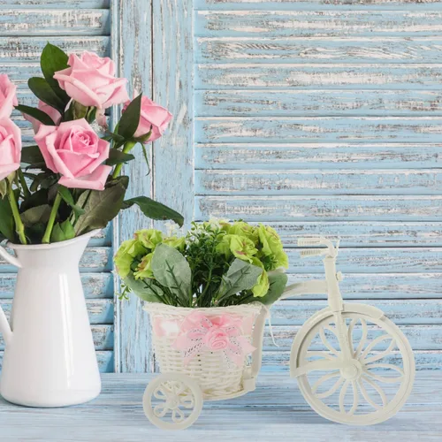 Vista 8 de STOBOK Soporte para plantas de bicicleta, soporte de flores artificiales en forma de bicicleta para escritorio, hogar, oficina, decoración, estante