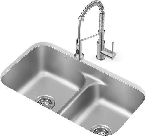 Vista 18 de Kraus KBU11 - Fregadero de cocina de acero inoxidable de 19 3/4 pulgadas, fregadero de cocina duradero de calibre 18 de un solo tazón