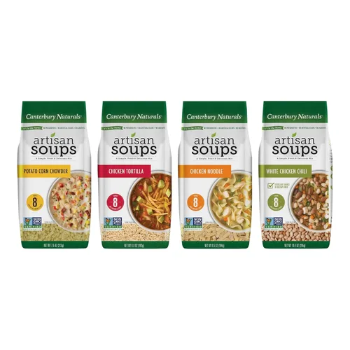 Vista 19 de Canterbury Naturals Mezcla de sopa artesanal, mezcla de sopa de fideos con pollo, sin OMG, hace 8 porciones, bolsa de 6.5 onzas (paquete de 3)
