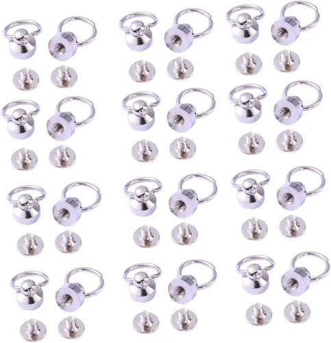 Vista 7 de EXCEART Juego de remaches de cabeza redonda para tornillos de latón, mini pernos para proyectos decorativos, 30 unidades*3