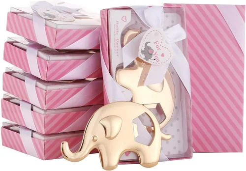 Vista 11 de Paquete de 12 abridores de botellas para niñas, regalos de fiesta de baby shower para invitados, abrebotellas en forma de elefante, regalos de baby
