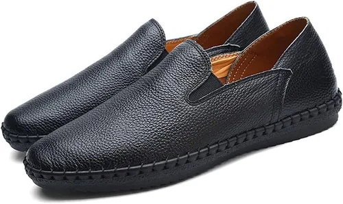 Vista 2 de mitvr Mocasines casuales de cuero para hombre, zapatos suaves para caminar