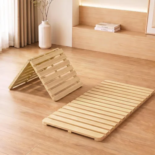 Vista 11 de LILYPELLE Marco de cama de piso doble, marco de cama plegable tatami marco