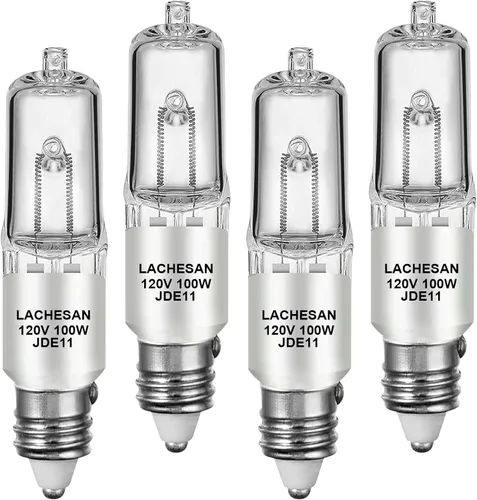 Vista 8 de JDE11 - Bombilla halógena E11 de 120 V, 75 W, E11, base de mini candelabro regulable T4 (bombilla LED E11 de reemplazo), 2700 K blanco cálido