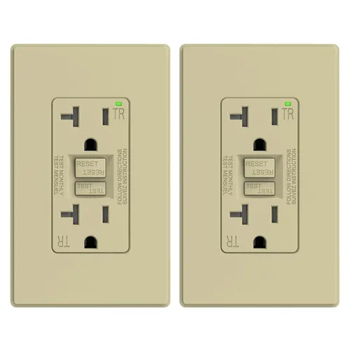 Vista 37 de ELEGRP Toma GFCI de 15 amperios, toma eléctrica GFI de autoprueba con diseño más delgado, receptáculo GFCI resistente a manipulaciones TR