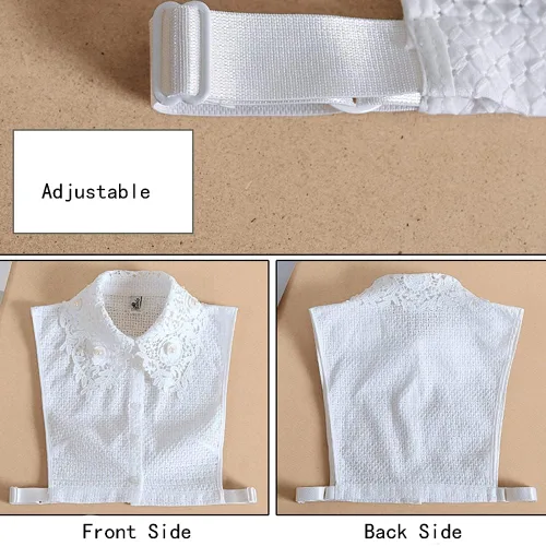 Vista 6 de Elegtiskas - Collar de media camisa desmontable para mujer y niña