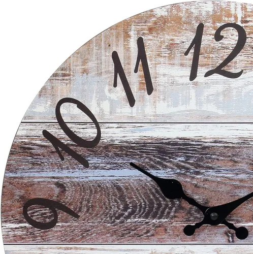 Vista 4 de Stonebriar - Reloj de pared de madera rústica, funciona con pilas, decoración de pared clásica de granja para la cocina, sala, dormitorio u oficina
